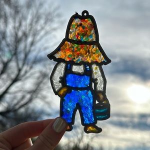 Vintage Bucket Hat Guy Sun Catcher